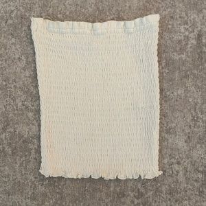 Cream Crinkle Tube Top (S)